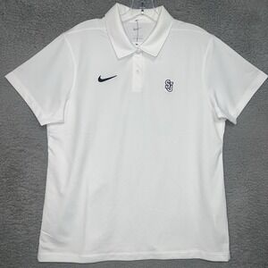 NWT Nike St Johns University Shirt Women's Sz L White Embroidered Polo Red Storm